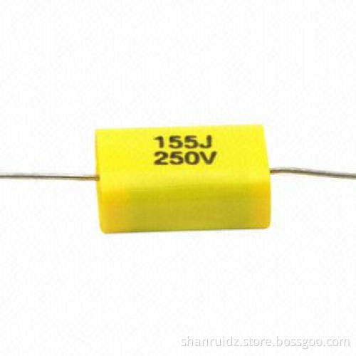 MET Metalized Polyester Axial Film Capacitor with 0.6mm Lead and Very Low-loss at High-frequency